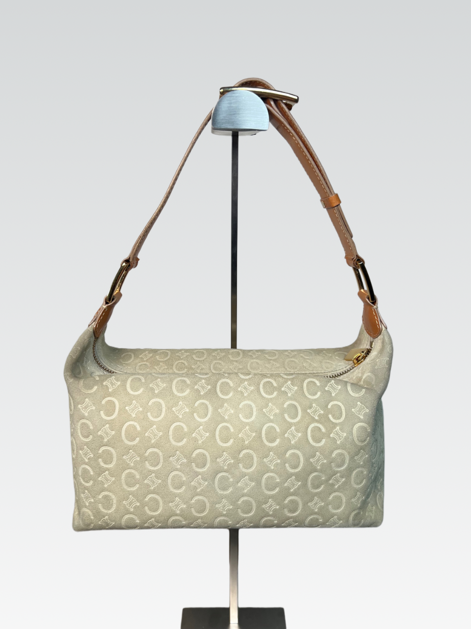 Bolso de hombro Celine C Monogram de Ante Blanco Vintage