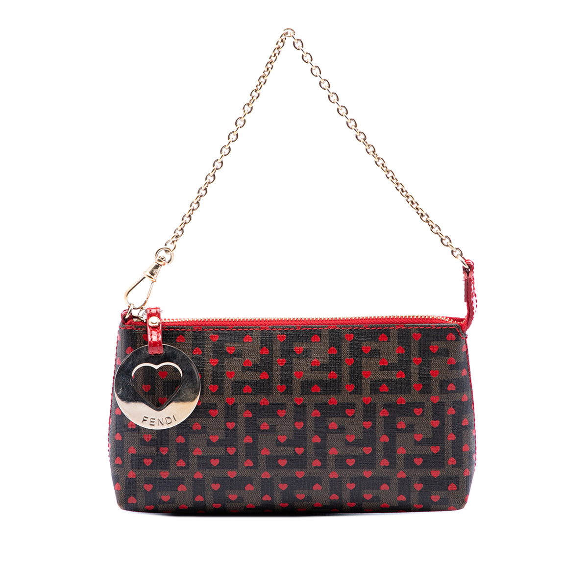 Fendi Zucca Spalmati Hearts Chain Pochette - 1