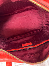 Bolso Mini Boston Loewe Heritage en Piel Roja con Logo Grabado