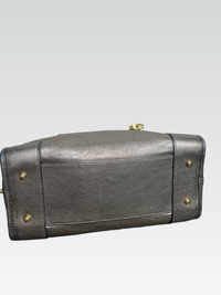 Loewe Amazona 28 en Piel Granulada Metalizada – Gris Peltre / Plata Oscuro