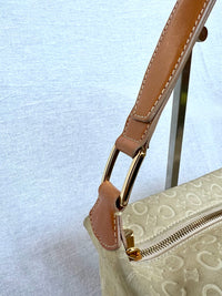 Bolso de hombro Celine C Monogram de Ante Blanco Vintage