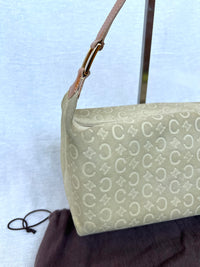 Bolso de hombro Celine C Monogram de Ante Blanco Vintage