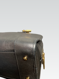 Loewe Amazona 28 en Piel Granulada Metalizada – Gris Peltre / Plata Oscuro
