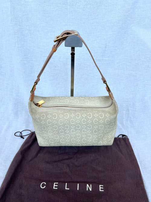 Bolso de hombro Celine C Monogram de Ante Blanco Vintage
