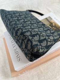 Christian Dior Trotter Pochette Bag in Navy Oblique Canvas
