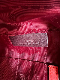 Bolso Mini Boston Loewe Heritage en Piel Roja con Logo Grabado