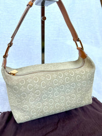 Bolso de hombro Celine C Monogram de Ante Blanco Vintage