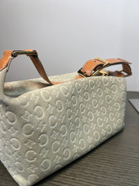Bolso de hombro Celine C Monogram de Ante Blanco Vintage