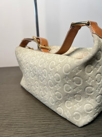 Bolso de hombro Celine C Monogram de Ante Blanco Vintage