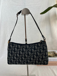 Christian Dior Trotter Pochette Bag in Navy Oblique Canvas