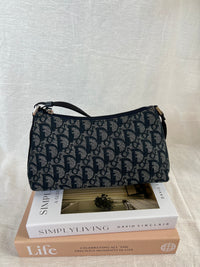 Christian Dior Trotter Pochette Bag in Navy Oblique Canvas