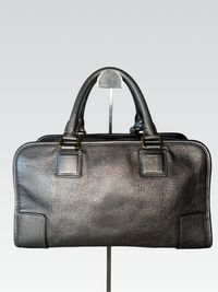 Loewe Amazona 28 en Piel Granulada Metalizada – Gris Peltre / Plata Oscuro