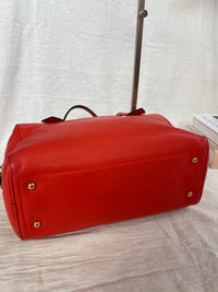 Bolso Mini Boston Loewe Heritage en Piel Roja con Logo Grabado