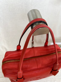 Bolso Mini Boston Loewe Heritage en Piel Roja con Logo Grabado