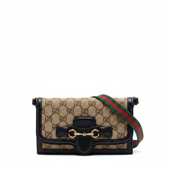 Gucci GG Canvas Lady Web Wallet On Strap Vintage