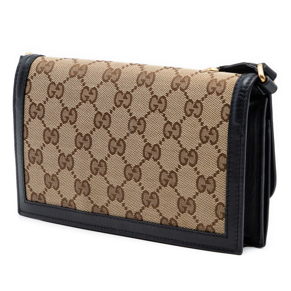 Gucci GG Canvas Lady Web Wallet On Strap Vintage