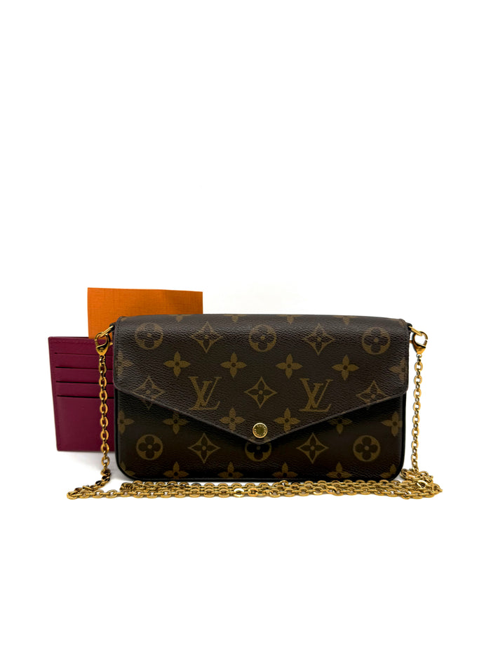 Louis Vuitton Felicie Pochette Monogram con tarjetero