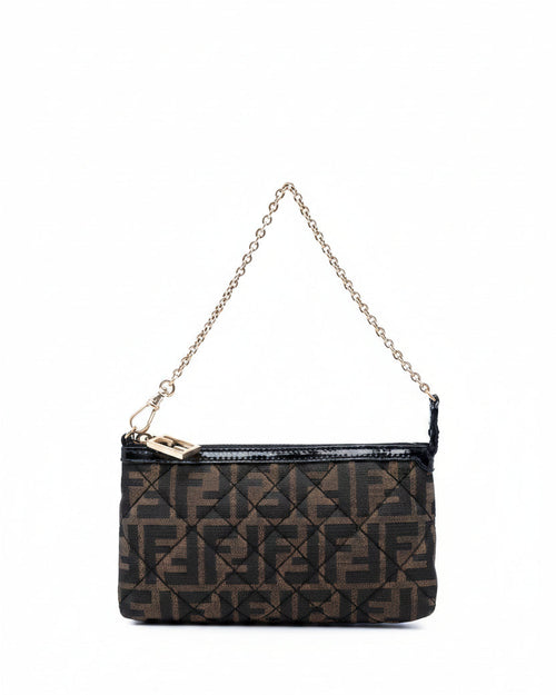 Fendi Quilted Zucca Canvas Chain Pochette Vintage