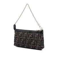 Fendi Quilted Zucca Canvas Chain Pochette Vintage