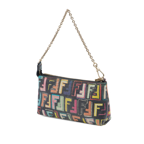 Fendi Multicolor Zucca Spalmati Chain Pochette - 2