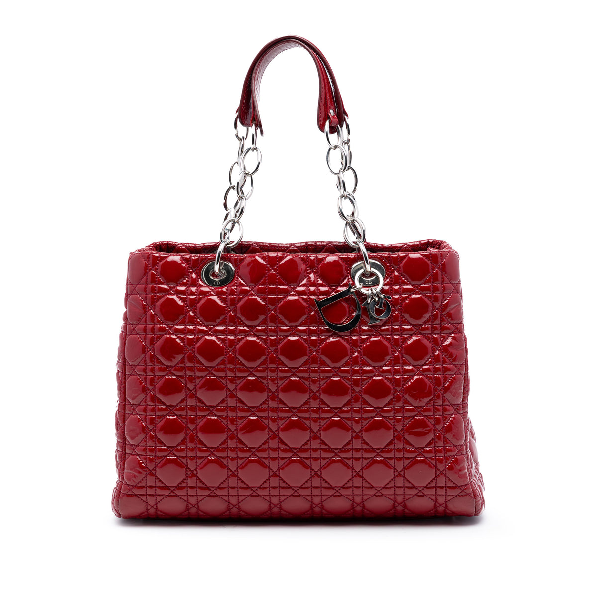 Dior Large Patent Cannage Soft Zipped Lady Dior Shopping Tote - Vintage