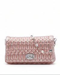 Miu Miu Matelasse Metallic Nappa Crystal Chain Satchel - Vintage