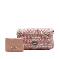 Miu Miu Matelasse Metallic Nappa Crystal Chain Satchel - Vintage