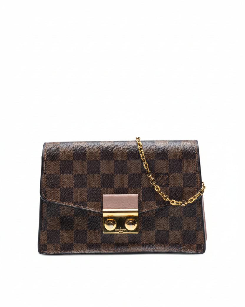 Louis Vuitton Damier Ebene Croisette Chain Wallet Vintage