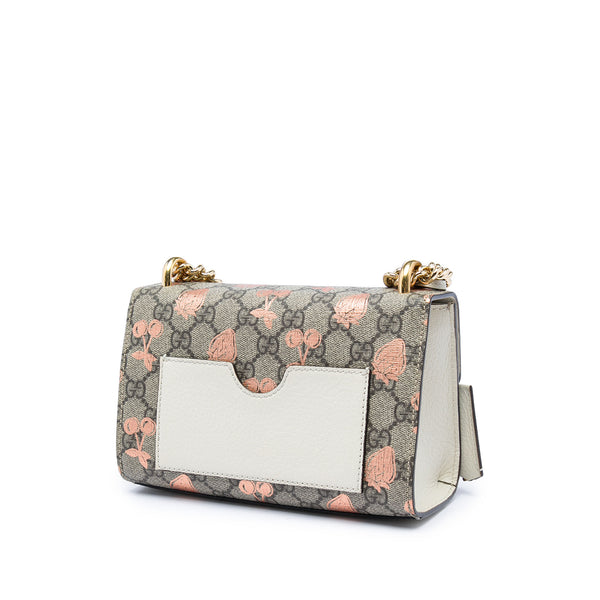 Gucci Small GG Supreme Berry Padlock Crossbody - Vintage