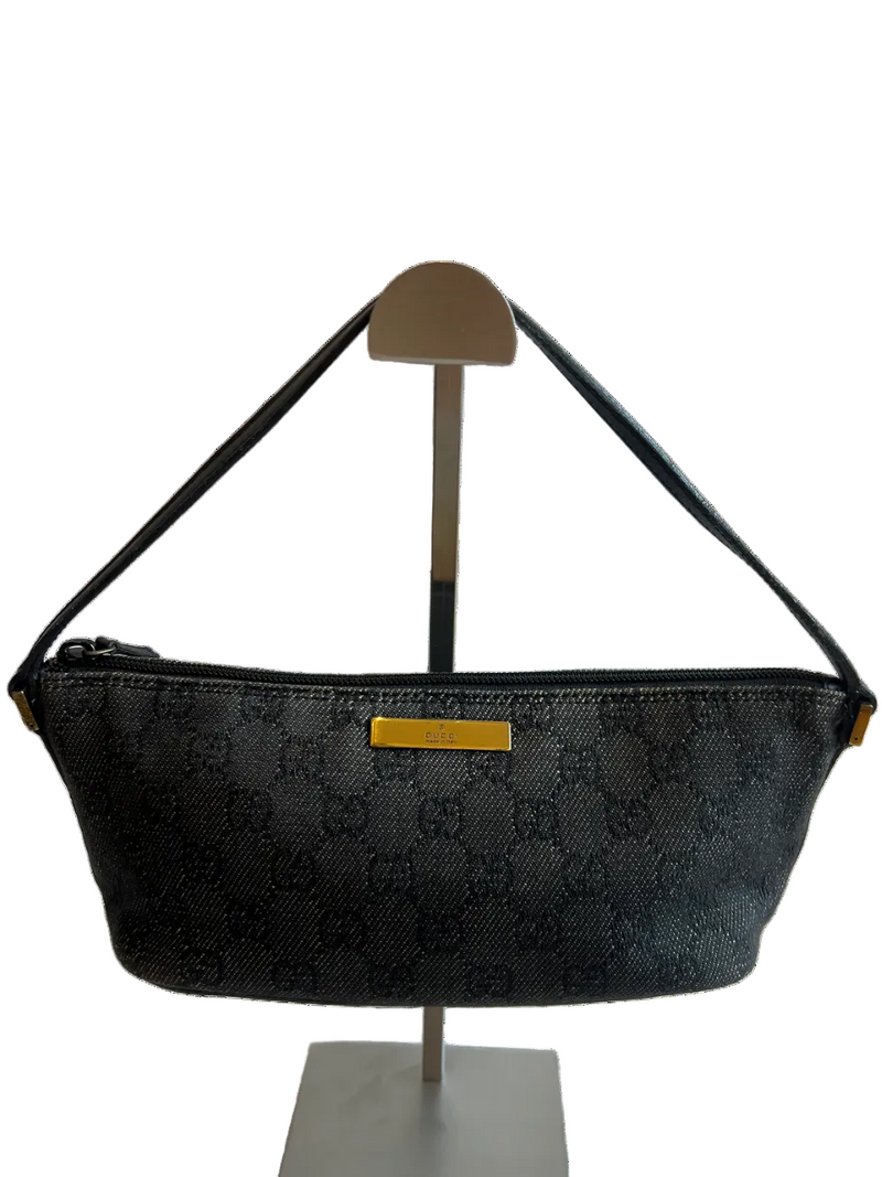 Gucci Boat Pochette Grey Denim Segunda mano - bolso verificado